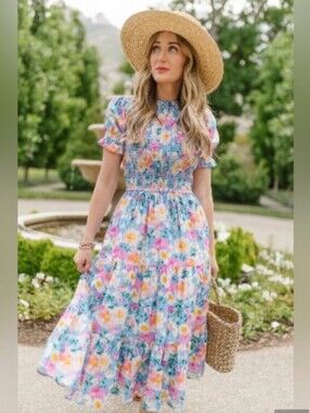 Ivy City Co- Delia Dress In Blue